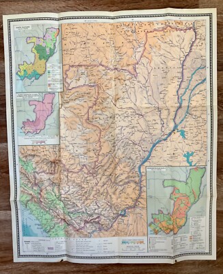 Congo Vintage Soviet  Map 1966