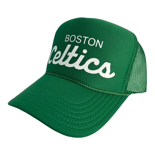 NUEVO BOSTON CELTICS SPORTS SCRIPT SOMBRERO VERDE 5 PANELES CORONA ALTA CAMIONERO SNAPBACK - Imagen 2 de 3