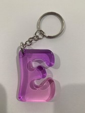 Letter E Key Chain Pendant Resin New
