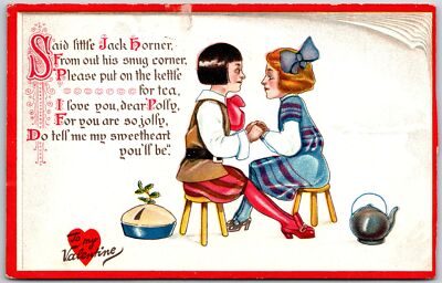 To My Valentine, 1908 Greetings Card, I Love You Dear Polly, Vintage Postcard