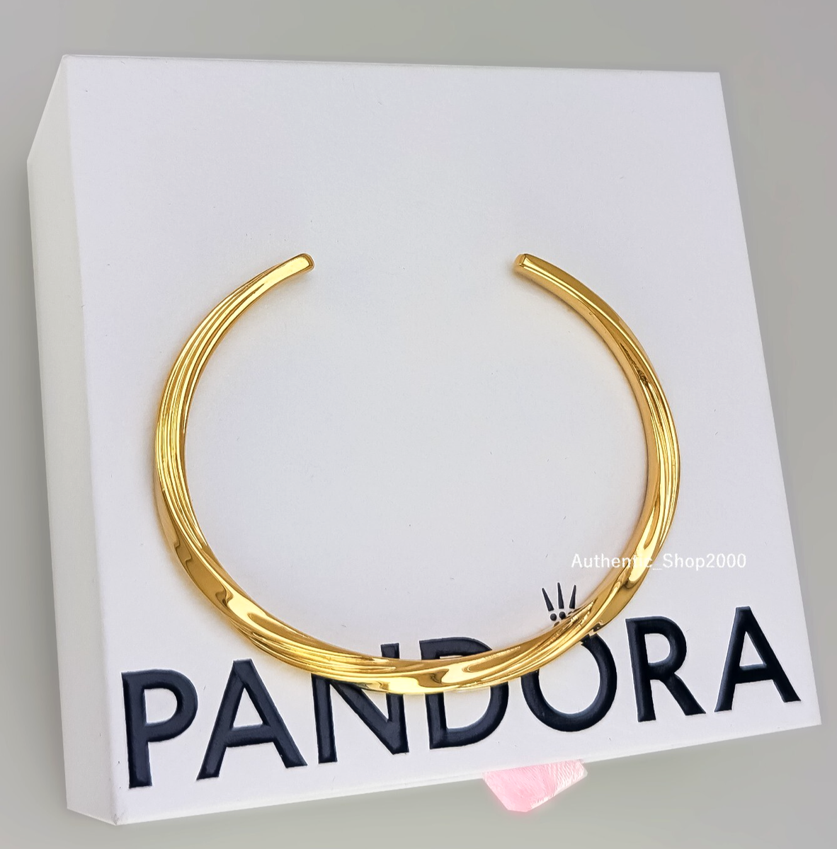 New 100% Authentic PANDORA ESSENCE 14k Gold Plated Twisted Open