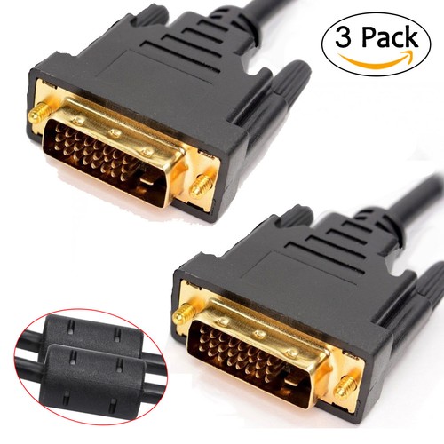 DVI DVI-D Dual Link 24+1 Male to Male Cable Adapter Gold Plated with Ferrites - Picture 10 of 21