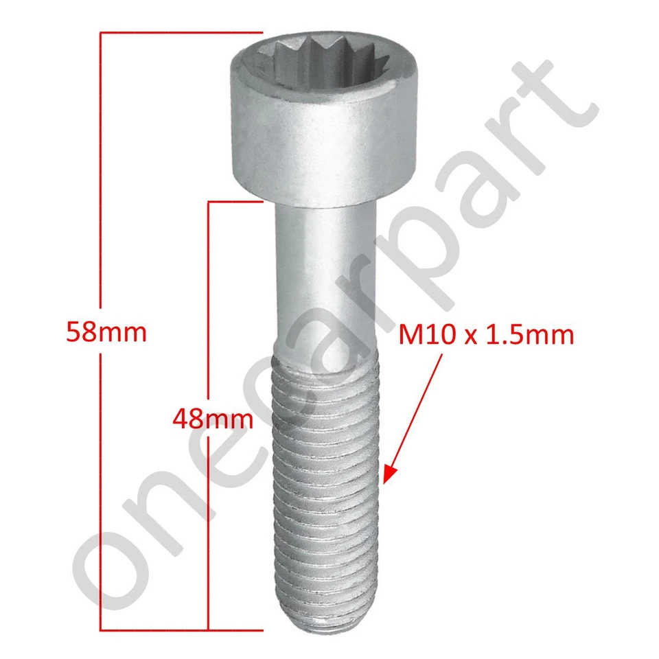 6 58mm Driveshaft Bolts Febi 9455 For VW Phaeton Transporter T3 T4 T5 1981 to 16 - Image 2 of 4