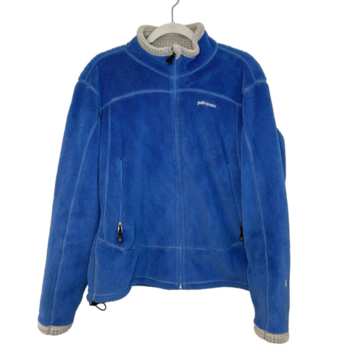 Patagonia Women's Large Blue Fleece Fuzzy Jacket Full Zip Polartec R4 Regulator