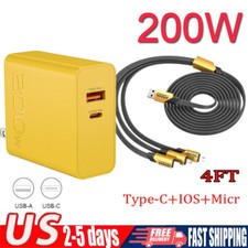 200W Super Fast Charging Type C Wall Charger For Samsung iPhone All Cell Phone