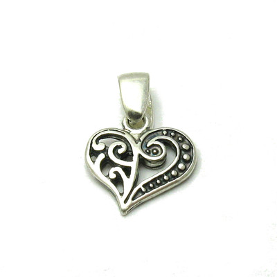 Handmade Sterling Silver Pendant Hallmarked 925 Heart Charm Empress PE001039 New