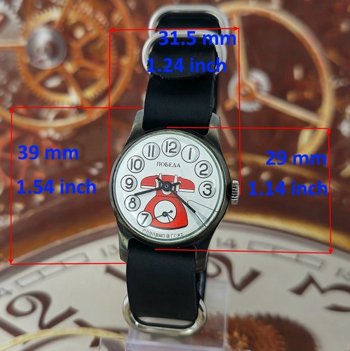 Orologio Vintage URSS Pobeda 15 Jewels Telefono Sovietico Meccanico Orologio da Polso Zim 2602 - Foto 4 di 24