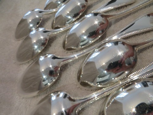 Vintage French silver-plated 12 soup spoons Christofle perles pearls 20,7cm - Picture 11 of 11