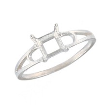 Semi Mount Ring 925 Sterling Silver Jewelry Ring Setting Size 5X5 MM Square 