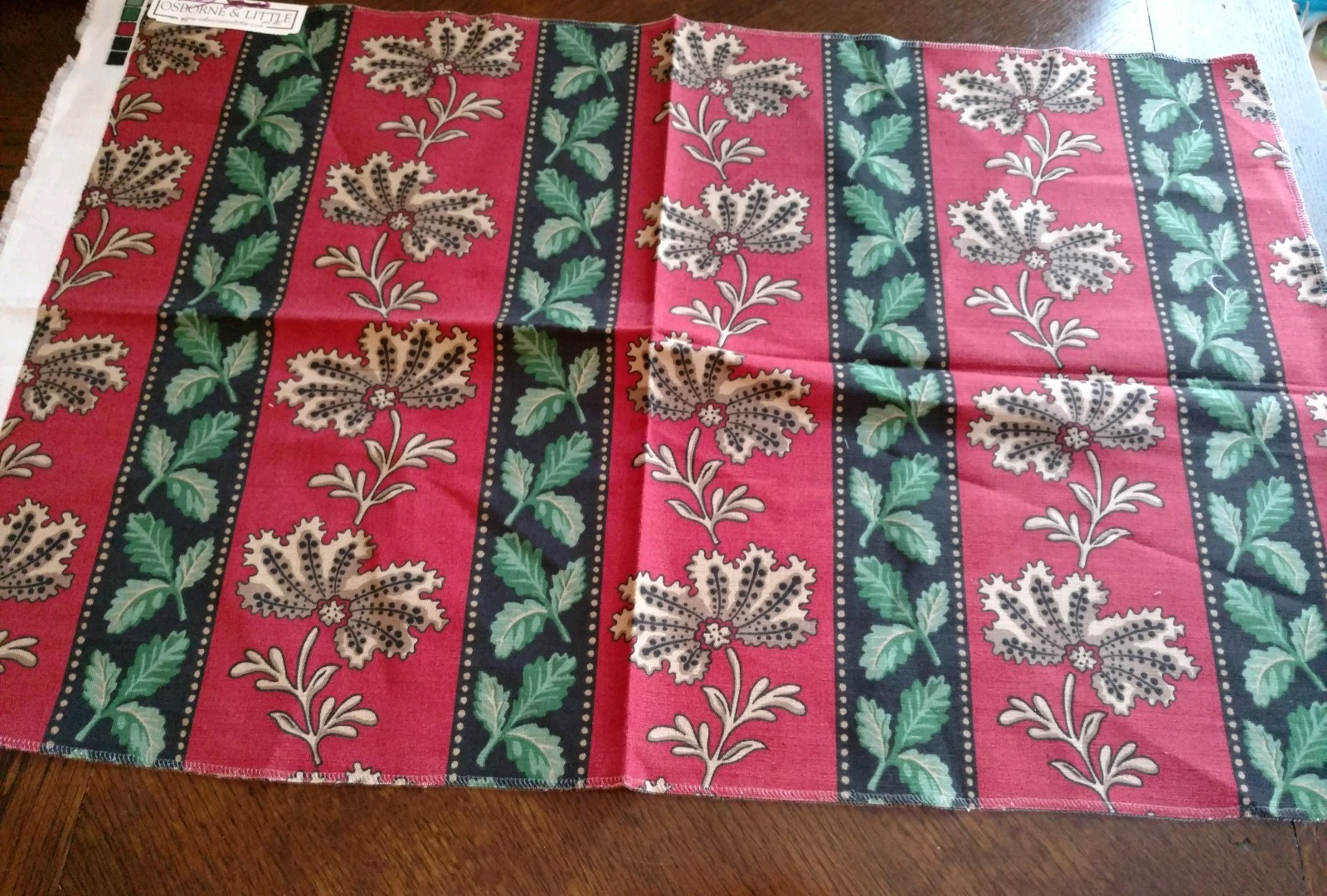 NINA CAMPBELL Fabric Remnant SANS SOUCI / COLONY STRIPE ENGLAND