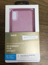 Speck iPhone Xs Max case Pink Glitter 2 Layer, Apple, Cell Phone, Smartphone,