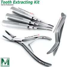 Basic Tooth Extraction Kit Coupland Dental Extracting Elevators Rongeur Plier CE