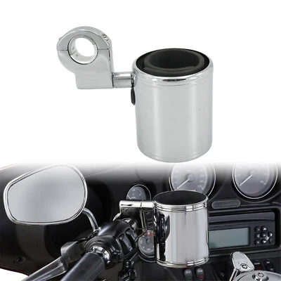 7/8 1 1.25 pouces Porte-gobelet chromé réglable pour moto Pour Harley XL Honda - Photo 1/4