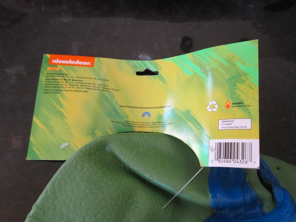 Nickelodeon Teenage Mutant Ninja Turtles Leonardo Rubies Adult Mask Rubber New - Image 4 of 4