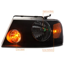 Smoke Lens Corner Headlight Assembly Fit For 2004-2008 Ford F150 Lincoln Mark LT