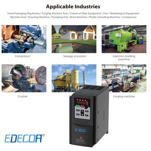EDECOA 2.2KW VFD 380V 3PH Motore Variatore Frequenza Inverter Trifase a Trifase - Bild 7 von 7