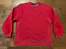 Vintage Reebok Red Chest Logo Pullover Crewneck Sweatshirt - Men's Small S
