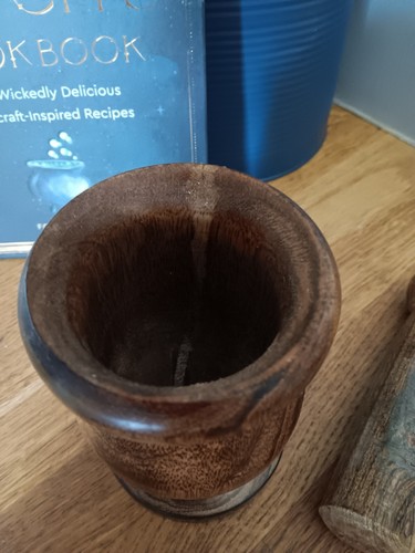 Wooden Triple Moon With Star Pestle & Mortar, Witches Bowl Spell Wiccan Pagan - Picture 3 of 5