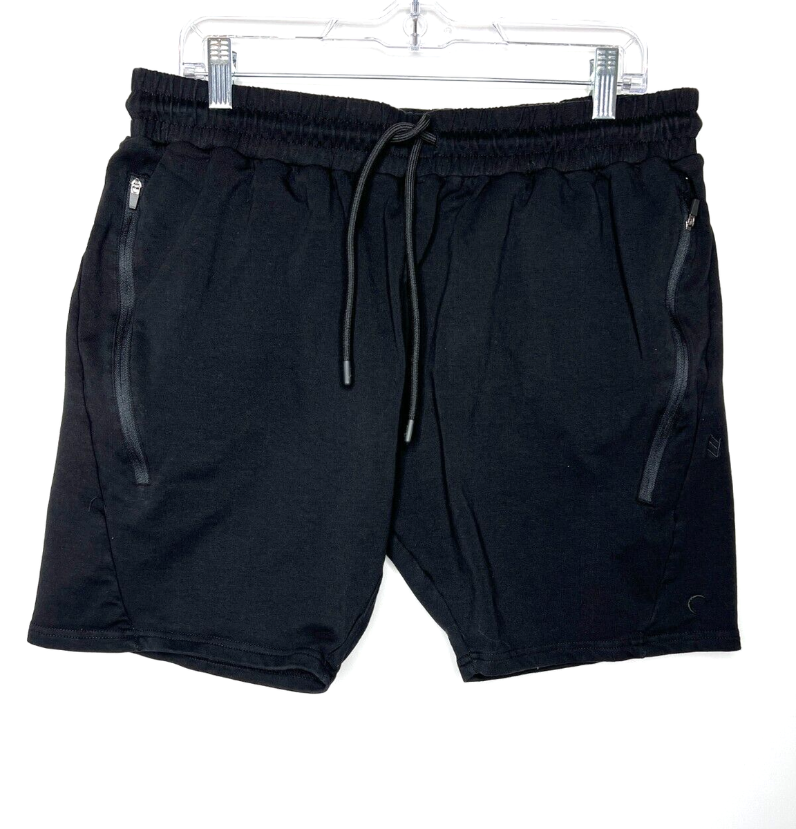 Zyia Active Shorts Mens XL Black Knit Workout Athletic Drawstring