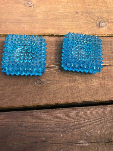 Par de portavelas vintage azul cristal azul turquesa 3x3 - Imagen 2 de 4