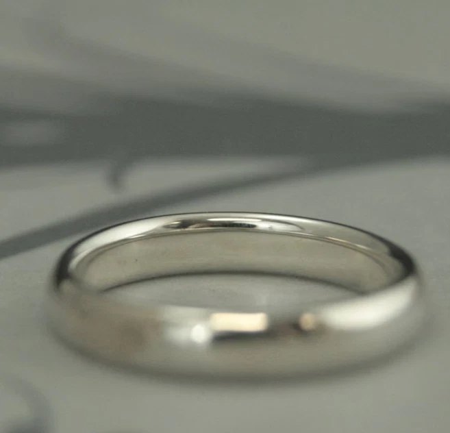 Anillo de ajuste cómodo Banda de plata esterlina 925, anillo de boda, anillo de regalo de promesa Foto 3 de 4