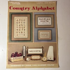 Leisure Arts Country Alphabet Leaflet 344 Cross Stitch Pattern