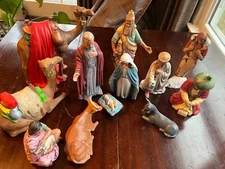 Ceramic Nativity Scene EXTRA LARGE 9"  Hand Painted Pottery CHOOSE Replacements