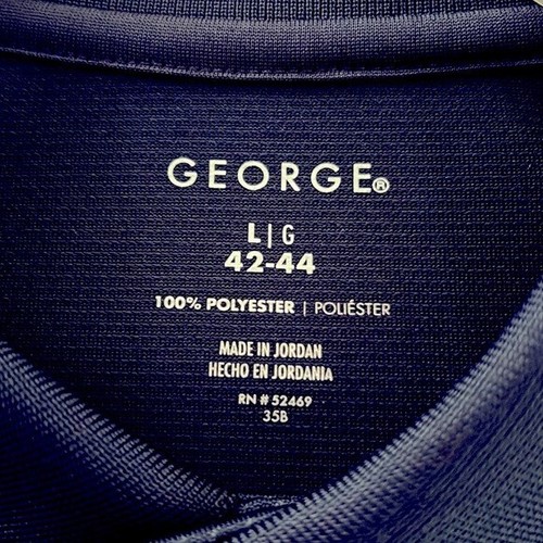 George Dark Navy Blue Short Sleeve Micro Fiber Polo Shirt Size L - Picture 7 of 8