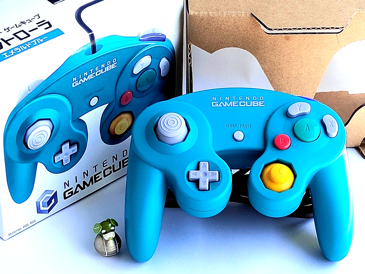 Official Nintendo GameCube Controller Emerald Blue GC Game Official Nintendo GameCube Controller Emerald Blue GC Game