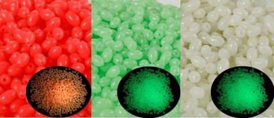 Choice of Color 100 SOFT or HARD OVAL Glow in the Dark Beads for Crafts Fishing