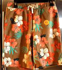 Cat and Jack Boys Shorts Size XL 16 Multi-Color Pull-On Terrycloth Floral NEW