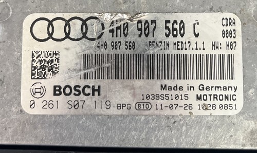 AUDI ECU ECM DME PCM PCU MSG CENTRALINA MOTORE 0261S07119, 4H0907560 - Foto 2 di 4