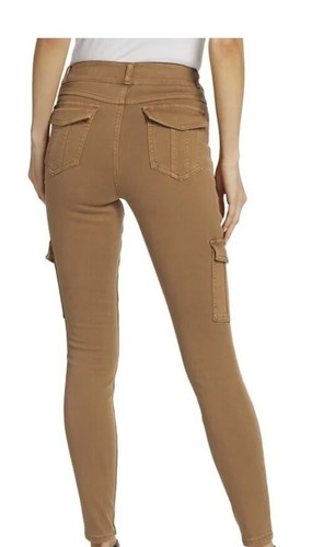 NWT Spanx Stretch Twill Ankle Cargo Pants Comfy Career Pull On Honey Glow L - Picture 7 of 10
