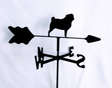 Pug Garden Weathervane Black Wrought Iron Look MADE IN USA