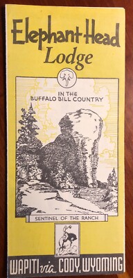 Elephant Head Lodge Wapiti via Cody Wyoming three-sided brochure dude ranch