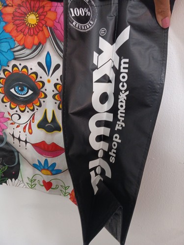Halloween Dia De Los Muertos Large Plastic Reusable Shopping Bag 19"X 17"X7" NEW - Picture 4 of 6