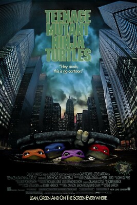 1990 Teenage Mutant Ninja Turtles Movie Poster 11X17 Leonardo Michaelangelo   