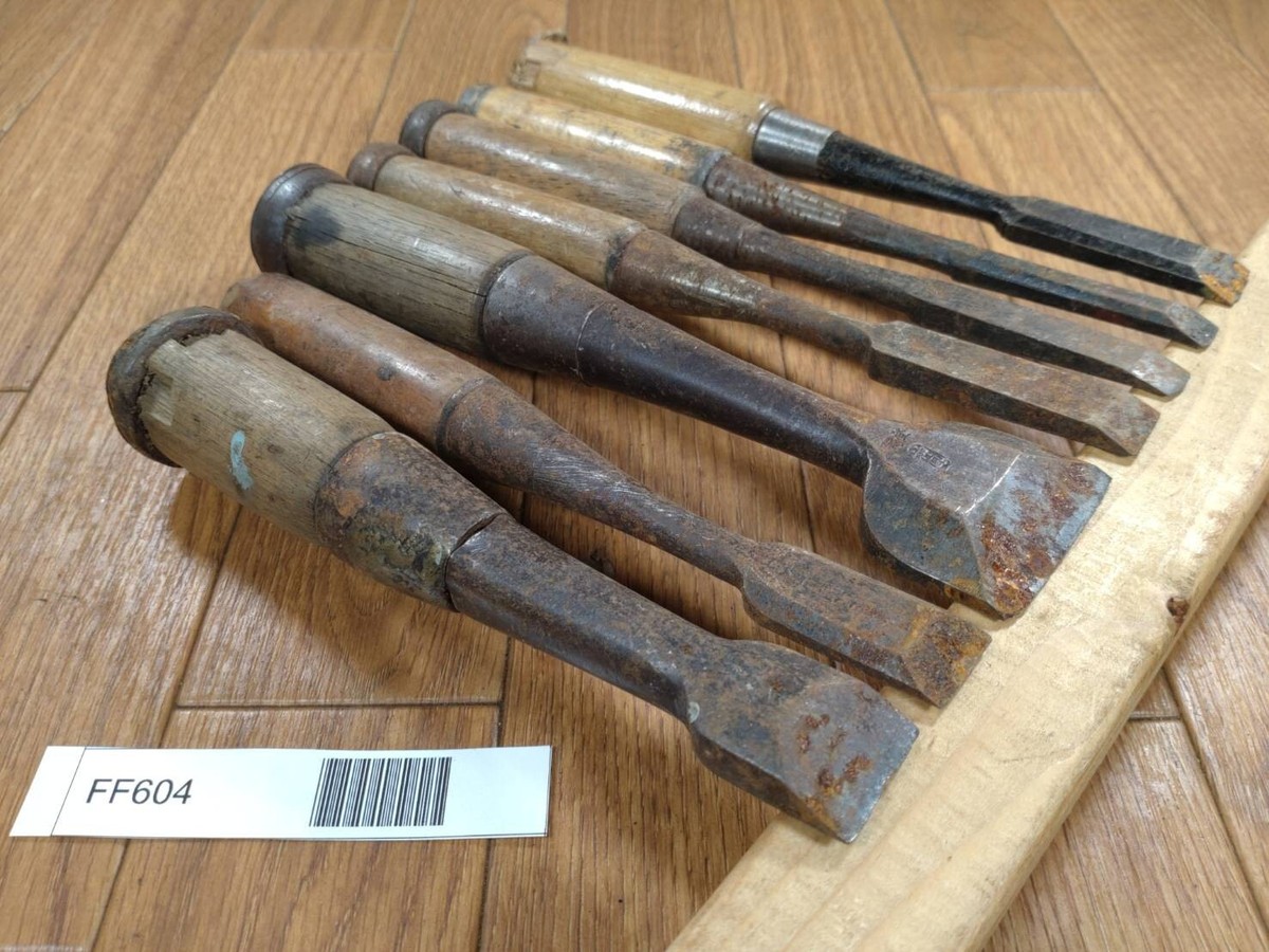 BROKEN DAMAGED Japanese vintage chisel Nomi 40.22.16.15.14.9 BROKEN DAMAGED Japanese vintage chisel Nomi 40.22.16.15.14.9