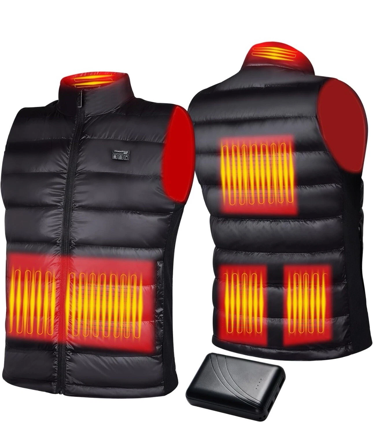 WaooHeat Sz M Heated Vest Unisex 10000mAh Rechargeable Battery - Lightweight
