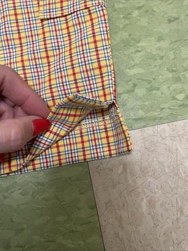 Vintage Homemade Vintage Plaid Pants Yellow Red Blue White Paper Bag Size 8 - Picture 2 of 7