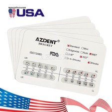 Dental Orthodontic Brackets Metal Braces Standard MBT 022 Hooks 3-4-5/3 AZDENT