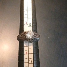 WEDDING ENGAGEMENT 925 STERLING SILVER ART DECO STYLE FILIGREE RING - Size 5