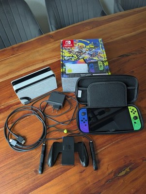 Nintendo Switch OLED Model 64 GB Splatoon 3 Edition OVP + Zubehörpaket komplett