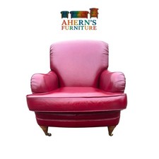 Marks & Spencer Red Leather Chair (1) Vintage FREE DELIVERY