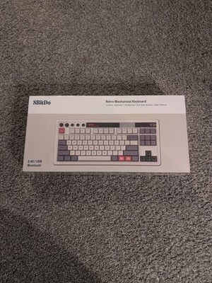 8BitDo Retro Mechanical Keyboard NES Edition 2.4GHz, USB, Bluetooth SEALED. READ