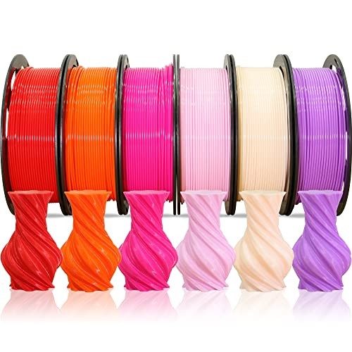 1.75mm Normal Redish PLA 6 Colors Bundle: Beige, Pink, Purple, Red, Rose Red,