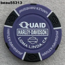 ⭐HARLEY DAVIDSON "QUAID" LOMA LINDA CALIFORNIA DEALER CASINO POKER CHIP