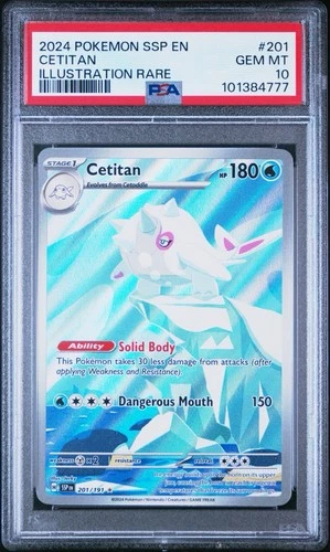 Cetitan 201/191 IR Illustration Rare Surging Sparks SV08 Pokemon TCG PSA 10
