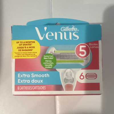 Gillette Venus Extra Smooth 5-Blade Razor Refill Cartridges, 6 Count