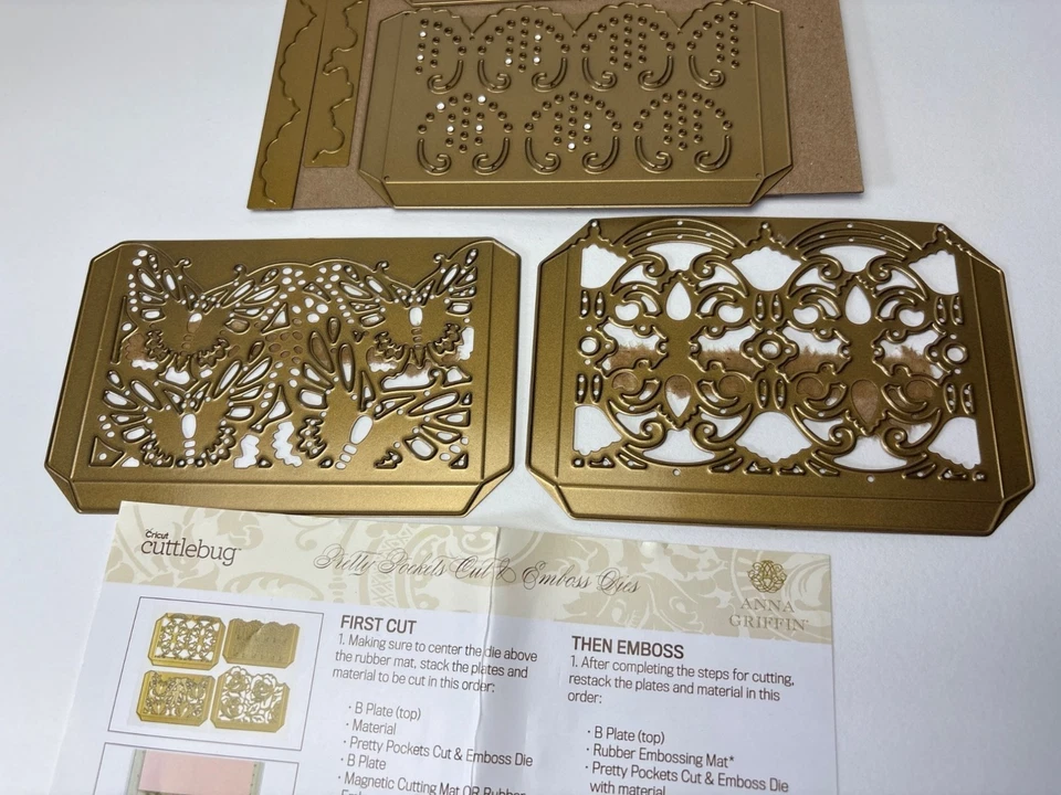 Anna Griffin Pretty Pockets Cut & Emboss Dies Cricut Cuttlebug Crafts - Image 3 of 4